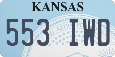 KS license plate 553IWD