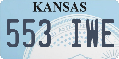 KS license plate 553IWE