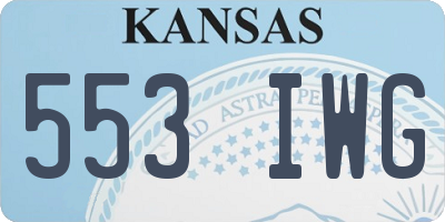 KS license plate 553IWG