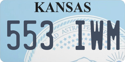KS license plate 553IWM