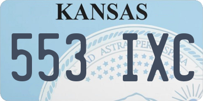 KS license plate 553IXC