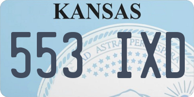 KS license plate 553IXD