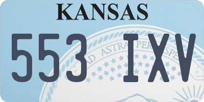 KS license plate 553IXV