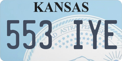 KS license plate 553IYE