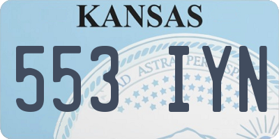 KS license plate 553IYN