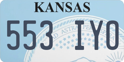 KS license plate 553IYO