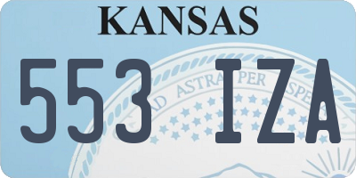 KS license plate 553IZA