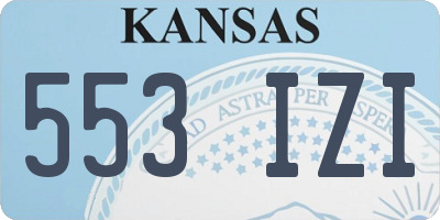 KS license plate 553IZI