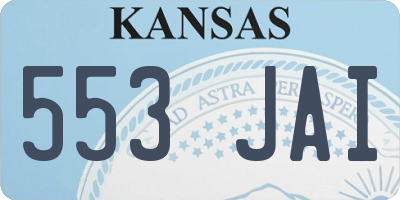 KS license plate 553JAI