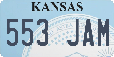 KS license plate 553JAM