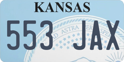 KS license plate 553JAX