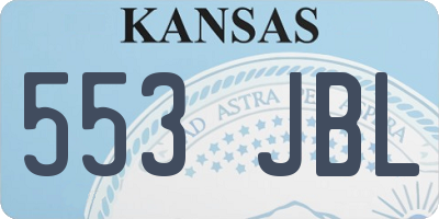 KS license plate 553JBL