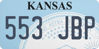 KS license plate 553JBP