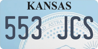 KS license plate 553JCS