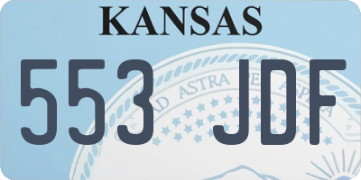 KS license plate 553JDF