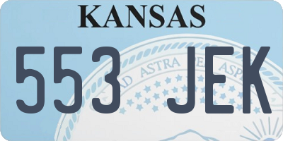 KS license plate 553JEK