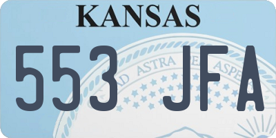 KS license plate 553JFA