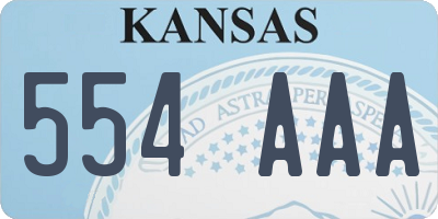 KS license plate 554AAA