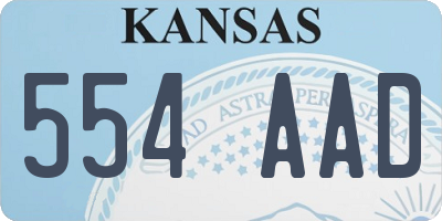 KS license plate 554AAD