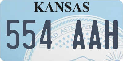 KS license plate 554AAH