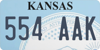 KS license plate 554AAK