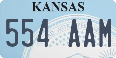 KS license plate 554AAM