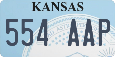 KS license plate 554AAP