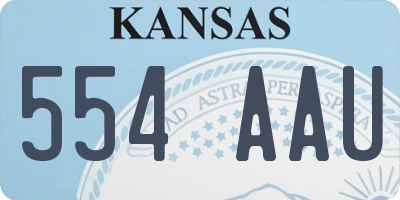 KS license plate 554AAU
