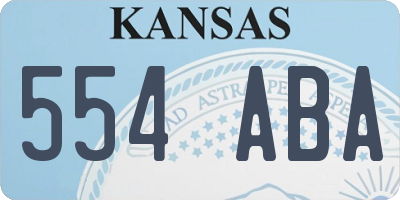 KS license plate 554ABA