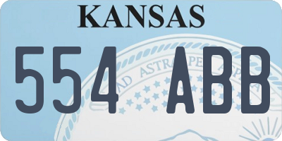 KS license plate 554ABB