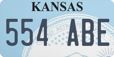 KS license plate 554ABE