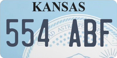 KS license plate 554ABF