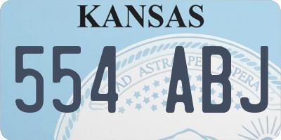 KS license plate 554ABJ