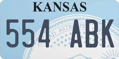 KS license plate 554ABK