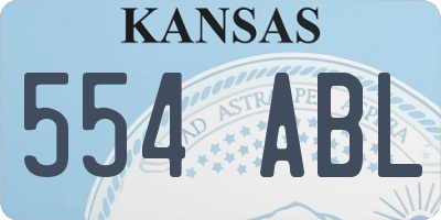 KS license plate 554ABL