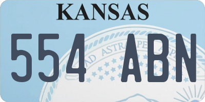 KS license plate 554ABN