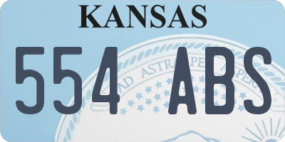 KS license plate 554ABS