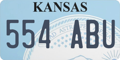 KS license plate 554ABU