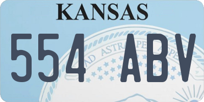 KS license plate 554ABV