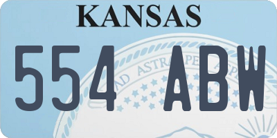 KS license plate 554ABW