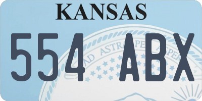 KS license plate 554ABX