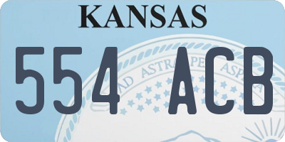 KS license plate 554ACB