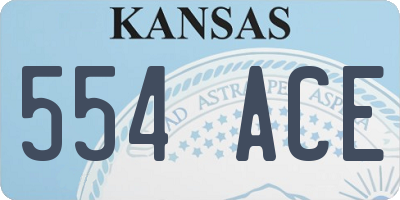 KS license plate 554ACE