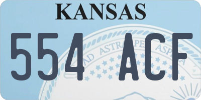 KS license plate 554ACF
