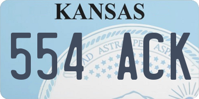 KS license plate 554ACK