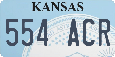 KS license plate 554ACR
