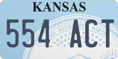 KS license plate 554ACT