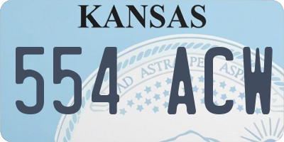 KS license plate 554ACW