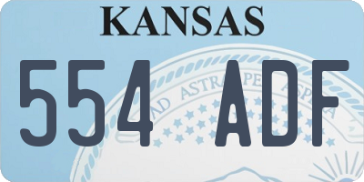 KS license plate 554ADF