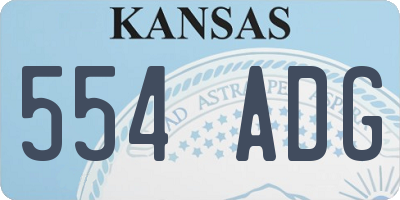 KS license plate 554ADG